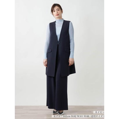【店舗人気】Vネックロングベスト （ライトグレー）｜詳細画像