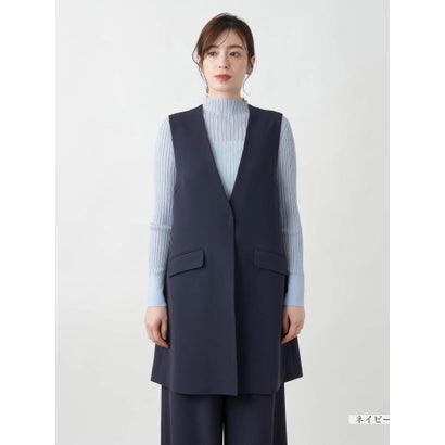 【店舗人気】Vネックロングベスト （ライトグレー）｜詳細画像