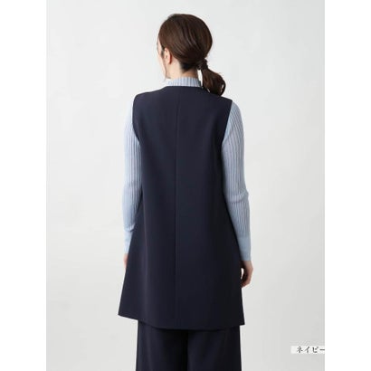 【店舗人気】Vネックロングベスト （ライトグレー）｜詳細画像