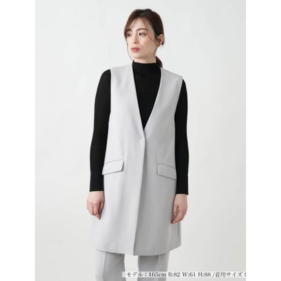 【店舗人気】Vネックロングベスト （ライトグレー）｜詳細画像
