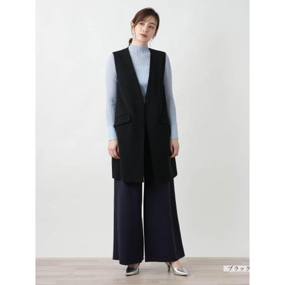 【店舗人気】Vネックロングベスト （ライトグレー）｜詳細画像