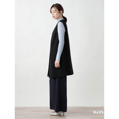ブールジュ BOURGE 【店舗人気】Vネックロングベスト （ブラック）｜詳細画像