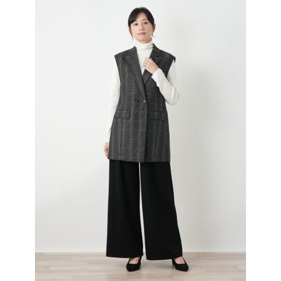 千鳥格子柄ダブルベスト （チャコール系）｜詳細画像