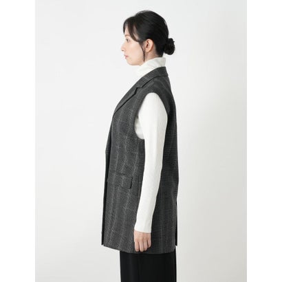 千鳥格子柄ダブルベスト （チャコール系）｜詳細画像