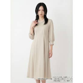 Aラインプリーツワンピース （ライトベージュ）