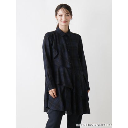 【店舗人気】シャツブラウス （ネイビー）｜詳細画像