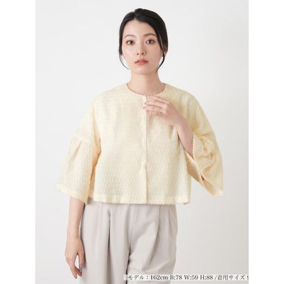 ブールジュ BOURGE フレアスリーブノーカラージャケット （アイボリー系）｜詳細画像