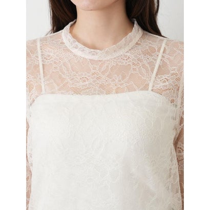 ブールジュ BOURGE シアーレースブラウス （ブラック）｜詳細画像