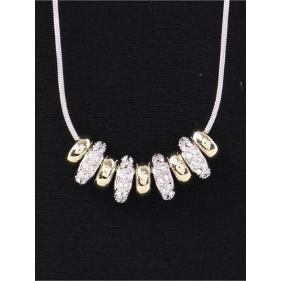 Borun America Jewelry ◆ゴールドトーンとシルバートーンのお洒落なリング型ネックレス｜詳細画像