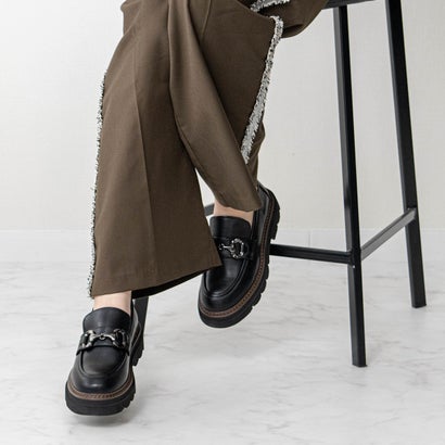 ブリジット バーキン Bridget Birkin ダブルステッチビットローファー （ブラック）｜詳細画像