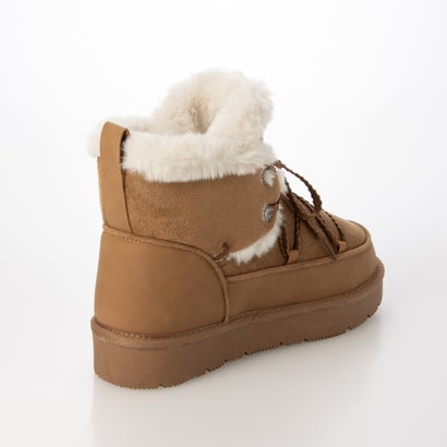 ブリジット バーキン Bridget Birkin ファーコンビレースアップショートブーツ （ベージュスウェード）｜詳細画像