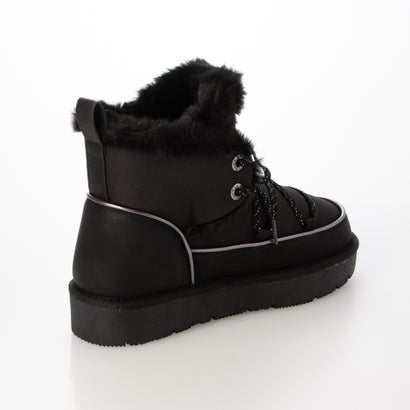 ブリジット バーキン Bridget Birkin ファーコンビレースアップショートブーツ （ブラック）｜詳細画像
