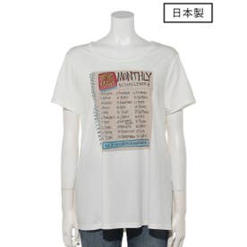 【日本製 】綿スムースロゴTシャツ （オフ）