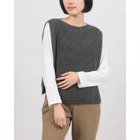 【日本製】サイドタブ付きベスト （チャコールグレー）