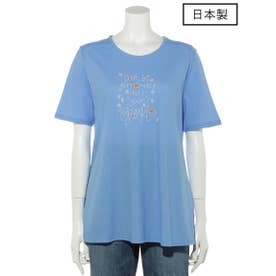 【日本製 】マーベラスライト天竺 ロゴTシャツ （ブルー）