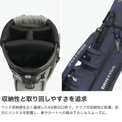 日本正規品 キャディバッグ 軽量 スタンド ゴルフバッグ スタンド式 撥水 9.0型 REFLECTIVE COLLECTION CR-7.5 REF BRG263D01 （NAVY）｜詳細画像