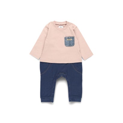 ブランシェス branshes 【キッズとおそろい】デニムポケット付き長袖カバーオール【返品不可商品】 （ピンク）｜詳細画像