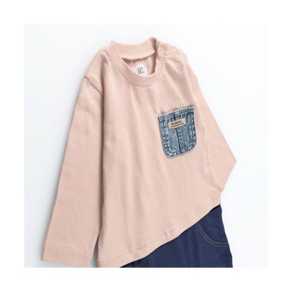 ブランシェス branshes 【キッズとおそろい】デニムポケット付き長袖カバーオール【返品不可商品】 （ピンク）｜詳細画像