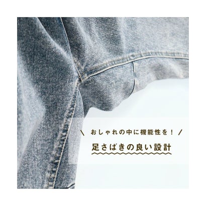 ガーデナーデニムテーパードパンツ （夜空(グレー)）｜詳細画像