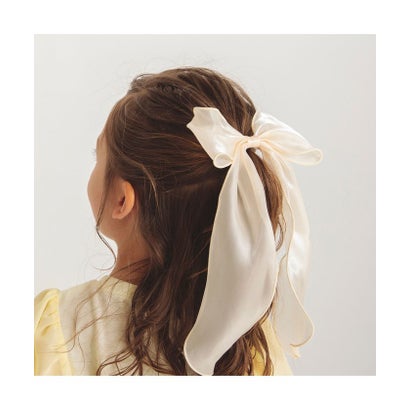 オーガンジービッグリボンヘアゴム （アイボリー）｜詳細画像