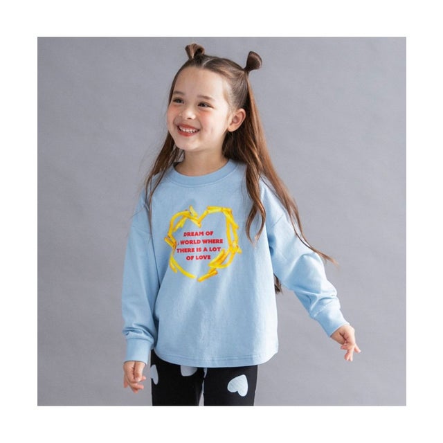 【WEB限定/DRC】アソートグラフィックゆったり長袖Tシャツ （77:ブルーグレー）