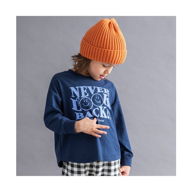 【WEB限定/DRC】アソートグラフィックゆったり長袖Tシャツ （22:ネイビーブルー）