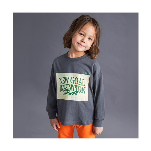 【WEB限定/DRC】アソートグラフィックゆったり長袖Tシャツ （78:チャコールグレー）
