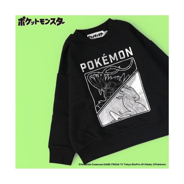 【ポケットモンスター（ポケモン）】裏毛トレーナー （85:ブラック1）