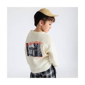 バックフォトプリントニット （アイボリー）