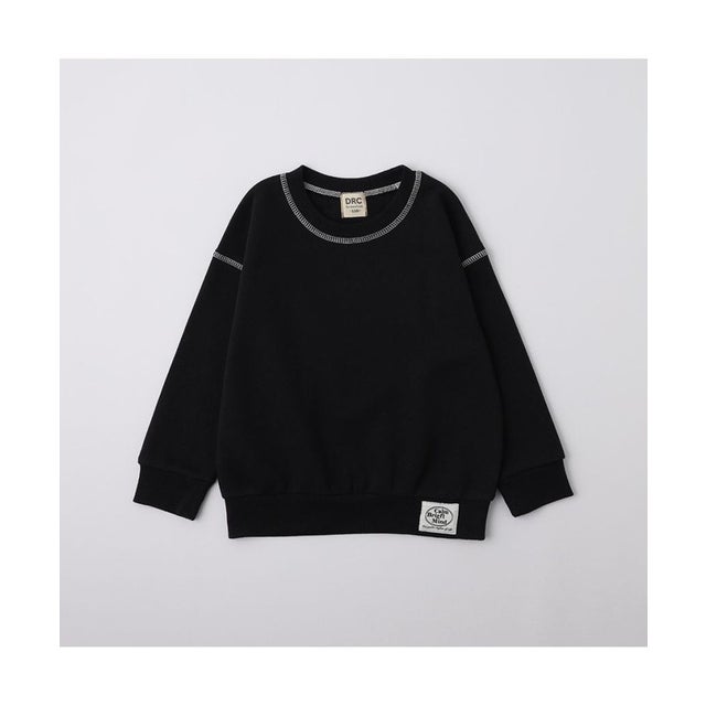 【WEB限定/DRC/裏起毛】配色ステッチトレーナー （ブラック）