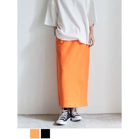 ポンチロングタイトスカート （ブライトオレンジ）