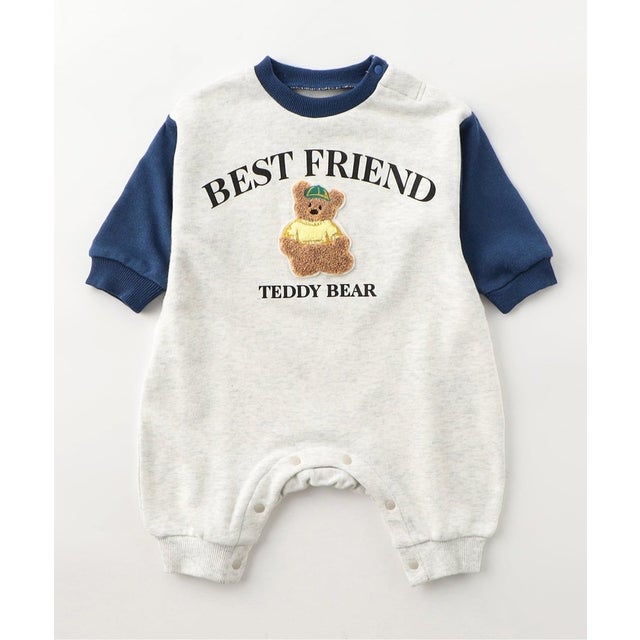 【リンク】サガラワッペンカバーオール 【返品不可商品】 （ネイビーブルー）