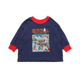 6柄グラフィックロンT （ネイビーブルー）
