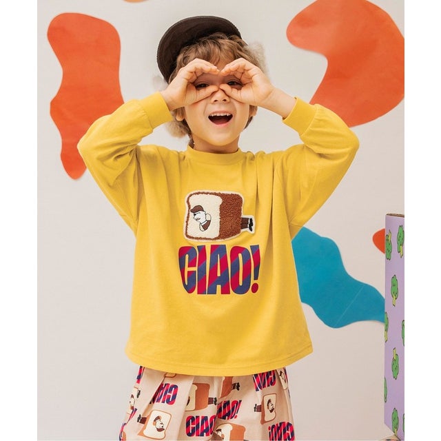 BIT'Z 4色4柄サガラワッペン長袖Tシャツ （マスタード）