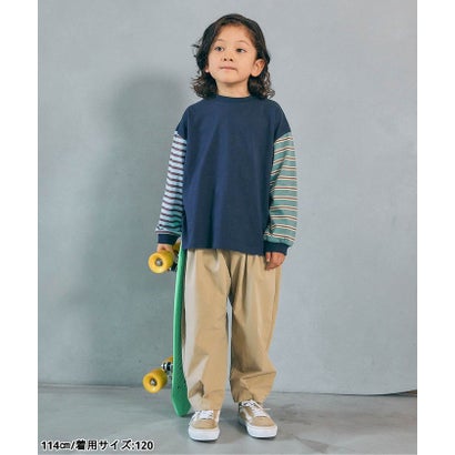 WEB限定  ゆったりシルエット無地・ボーダーTシャツ （グレー）｜詳細画像