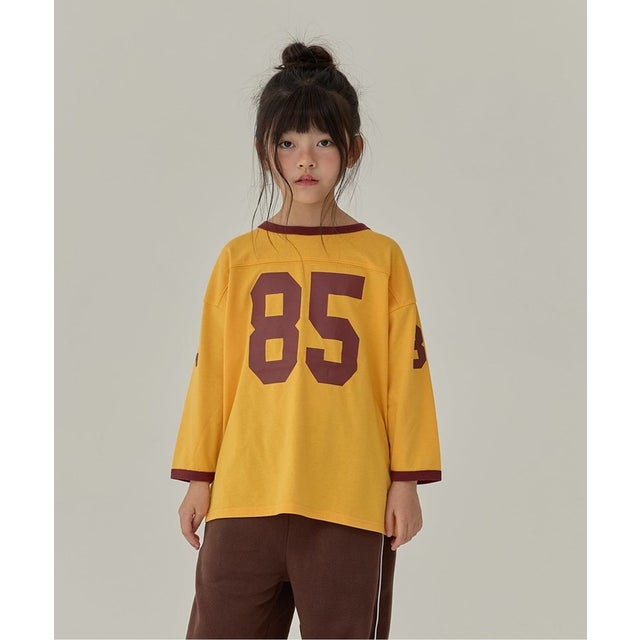 WEB限定  KUDOZ.B ナンバリング長袖Tシャツ  （マスタード）