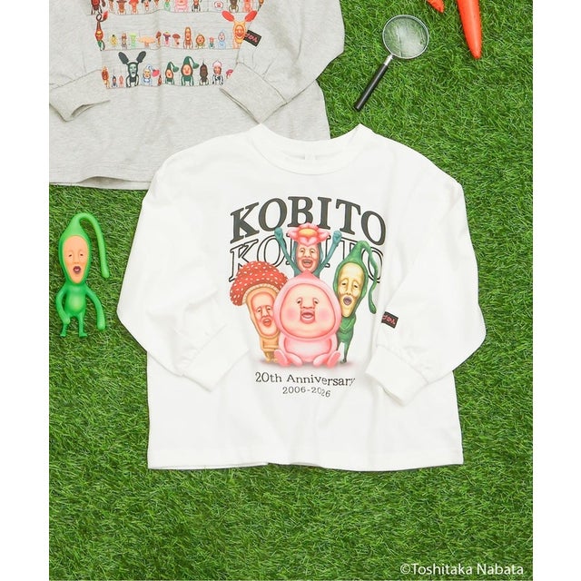 こびとづかん 長袖Tシャツ  （オフホワイト）