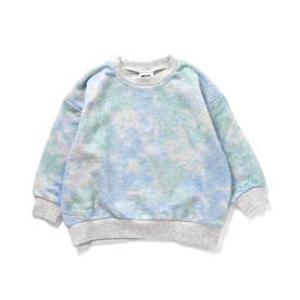 WEB限定  タイダイ風プリント裏毛トレーナー （グレー）