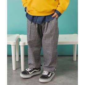 ワンタックチェックパンツ  10分丈 （グレー）