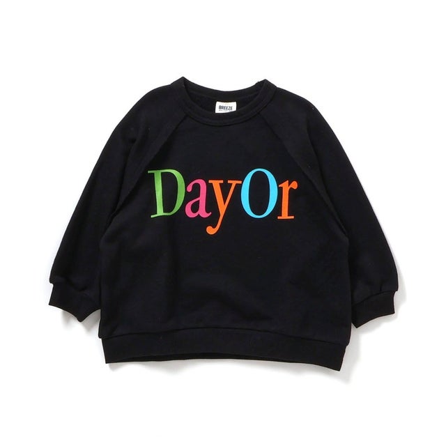 NET別注【DayOr】ロゴプリント裏毛トレーナー （ブラック）