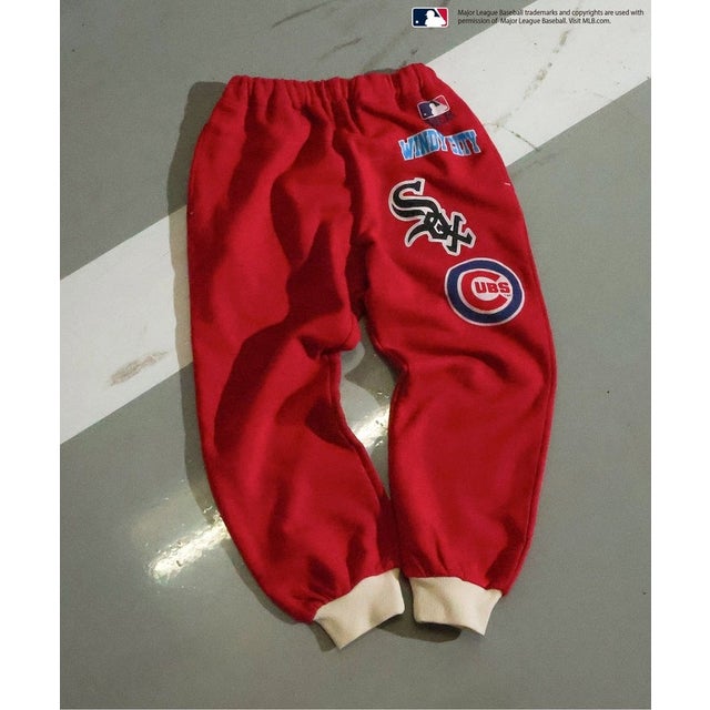 WEB限定 【MLB】スウェットボトム(セットアップ可)  10分丈 （レッド）