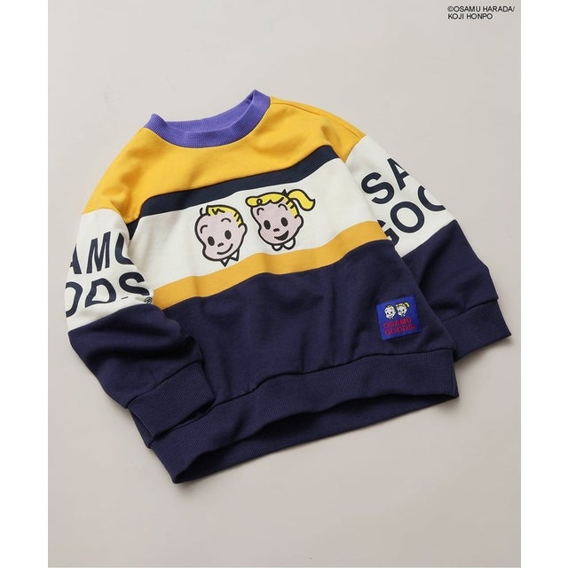 ＜OSAMU GOODS＞切り替えトレーナー （ネイビーブルー）