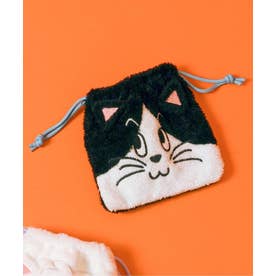 BREEZY CATS モチーフ巾着  （ブラック）
