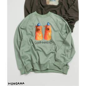 WEB限定【リンク】HONGAMA転写フォトトレーナー 大人  （カーキ）