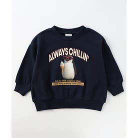 アニマルフォトプリントトレーナー  （ネイビーブルー）