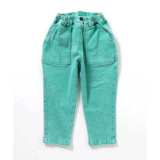 あったかのびのび加工パンツ  10分丈 ストレッチ （グリーン）