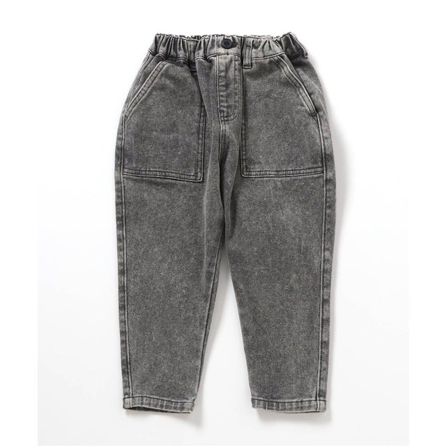 あったかのびのび加工パンツ  10分丈 ストレッチ （チャコール）