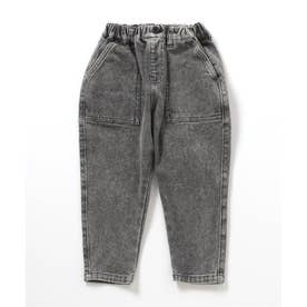 あったかのびのび加工パンツ  10分丈 ストレッチ （チャコール）