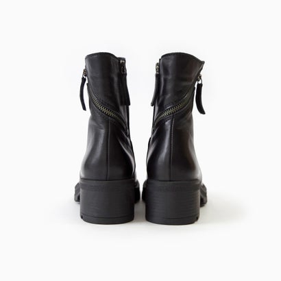 ダブルジップ厚底ショートブーツ F0801 bu-26w-f0801-bl （BLACK）｜詳細画像