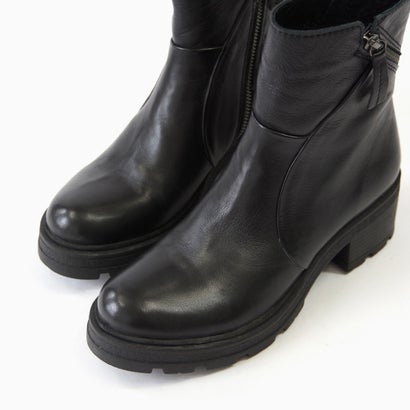 ダブルジップ厚底ショートブーツ F0801 bu-26w-f0801-bl （BLACK）｜詳細画像